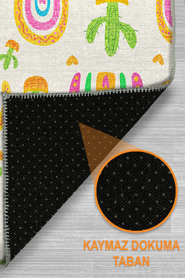 Lucela Modern Şönil Antibakteriyel Yıkanabilir Kaymaz Pamuk Tabanlı Çocuk Halısı