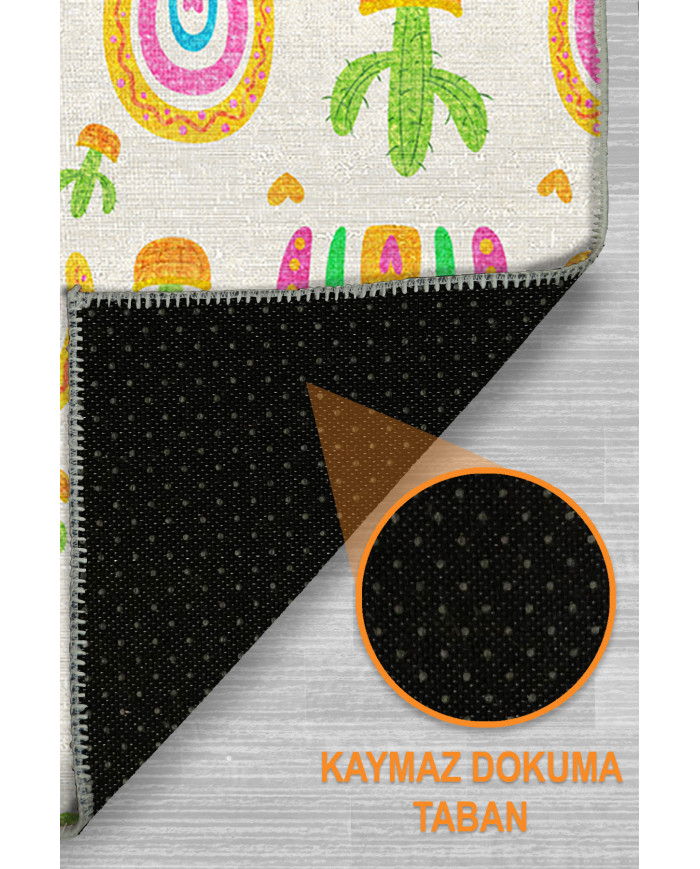 Lucela Modern Şönil Antibakteriyel Yıkanabilir Kaymaz Pamuk Tabanlı Çocuk Halısı