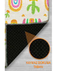 Lucela Modern Şönil Antibakteriyel Yıkanabilir Kaymaz Pamuk Tabanlı Çocuk Halısı