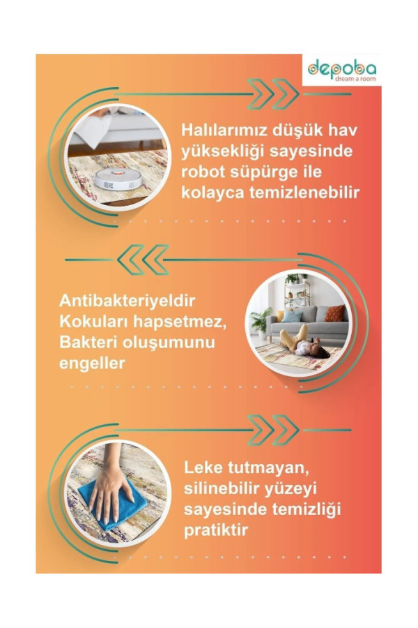 Lucela Modern Şönil Antibakteriyel Yıkanabilir Kaymaz Pamuk Tabanlı Çocuk Halısı