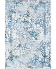 Verona Vintage Desenli Pamuk Tabanlı Yıkanabilen Kaydırmaz Antibakteriyel Şönil Salon Halısı