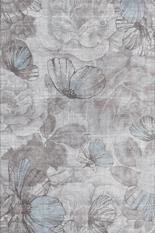 Viorra Vintage Desenli Pamuk Tabanlı Yıkanabilen Kaydırmaz Antibakteriyel Şönil Salon Halısı