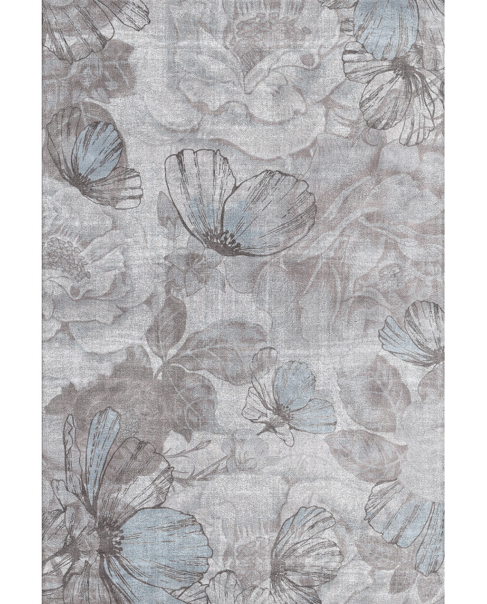 Viorra Vintage Desenli Pamuk Tabanlı Yıkanabilen Kaydırmaz Antibakteriyel Şönil Salon Halısı