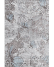 Viorra Vintage Desenli Pamuk Tabanlı Yıkanabilen Kaydırmaz Antibakteriyel Şönil Salon Halısı