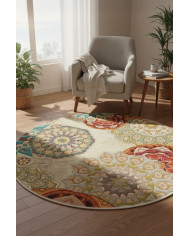 Fortana Modern Şönil Pamuk Tabanlı Yıkanabilen Kaydırmaz Antibakteriyel  Yuvarlak Halı