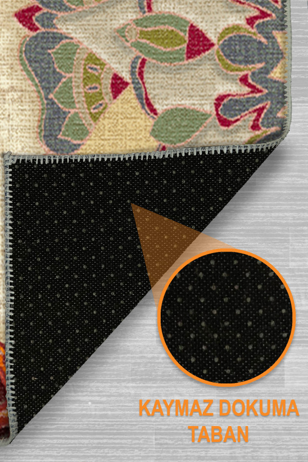 Fortana Modern Şönil Pamuk Tabanlı Yıkanabilen Kaydırmaz Antibakteriyel  Yuvarlak Halı