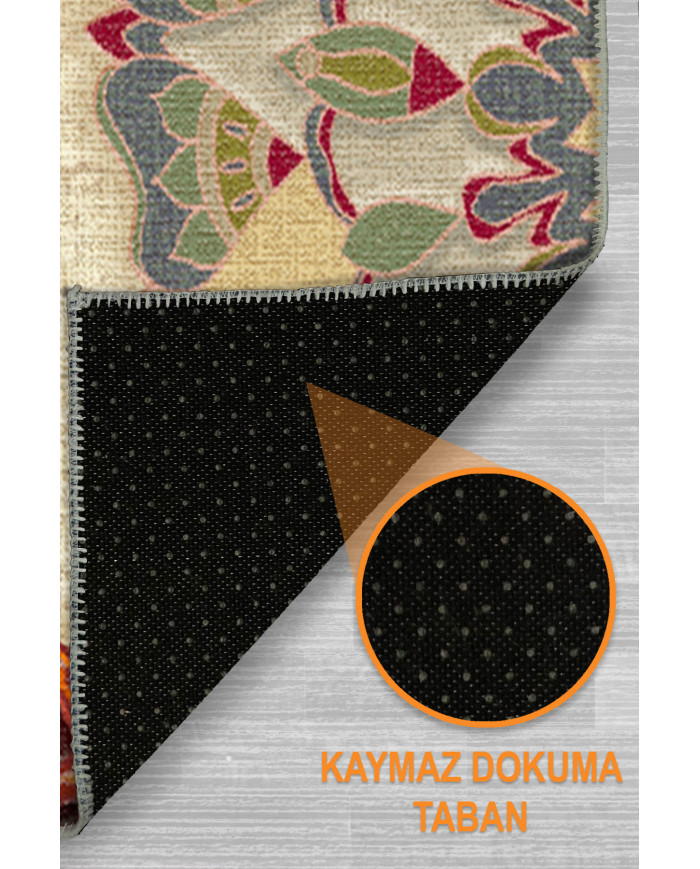 Fortana Modern Şönil Pamuk Tabanlı Yıkanabilen Kaydırmaz Antibakteriyel  Yuvarlak Halı