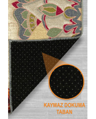 Fortana Modern Şönil Pamuk Tabanlı Yıkanabilen Kaydırmaz Antibakteriyel  Yuvarlak Halı