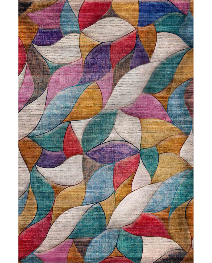 Duena Modern Kadife Pamuk Taban Kaymaz Yıkanabilen Antibakteriyel Salon Halısı