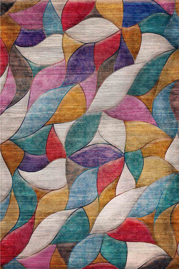 Duena Modern Kadife Pamuk Taban Kaymaz Yıkanabilen Antibakteriyel Salon Halısı