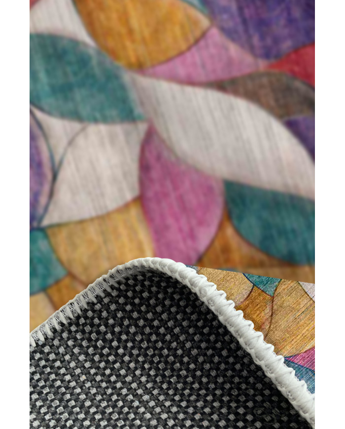 Duena Modern Kadife Pamuk Taban Kaymaz Yıkanabilen Antibakteriyel Salon Halısı