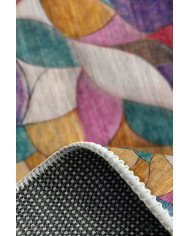 Duena Modern Kadife Pamuk Taban Kaymaz Yıkanabilen Antibakteriyel Salon Halısı