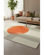 Karen  Modern Kadife Yıkanabilir Kaymaz Pamuk Tabanlı Antibakteriyel Salon Halısı