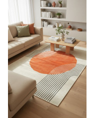 Karen  Modern Kadife Yıkanabilir Kaymaz Pamuk Tabanlı Antibakteriyel Salon Halısı