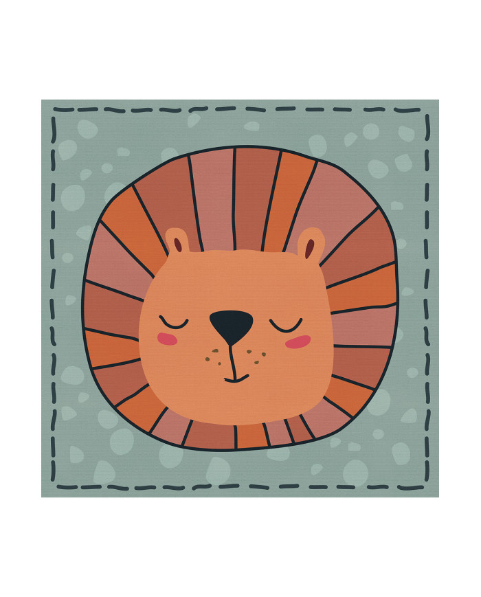 Marta Modern Şönil  Antibakteriyel Yıkanabilir Kaymaz Pamuk Tabanlı Kare Çocuk Halısı