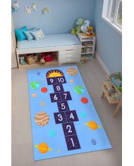 Galax Kadife Antibakteriyel Yıkanabilir Kaymaz Pamuk Tabanlı Çocuk Halısı