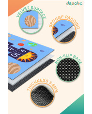 Galax Kadife Antibakteriyel Yıkanabilir Kaymaz Pamuk Tabanlı Çocuk Halısı