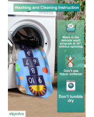 Galax Kadife Antibakteriyel Yıkanabilir Kaymaz Pamuk Tabanlı Çocuk Halısı