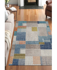 Anelia Patchwork Kadife Pamuk Tabanlı Yıkanabilen Kaymaz Antibakteriyel Salon Halısı