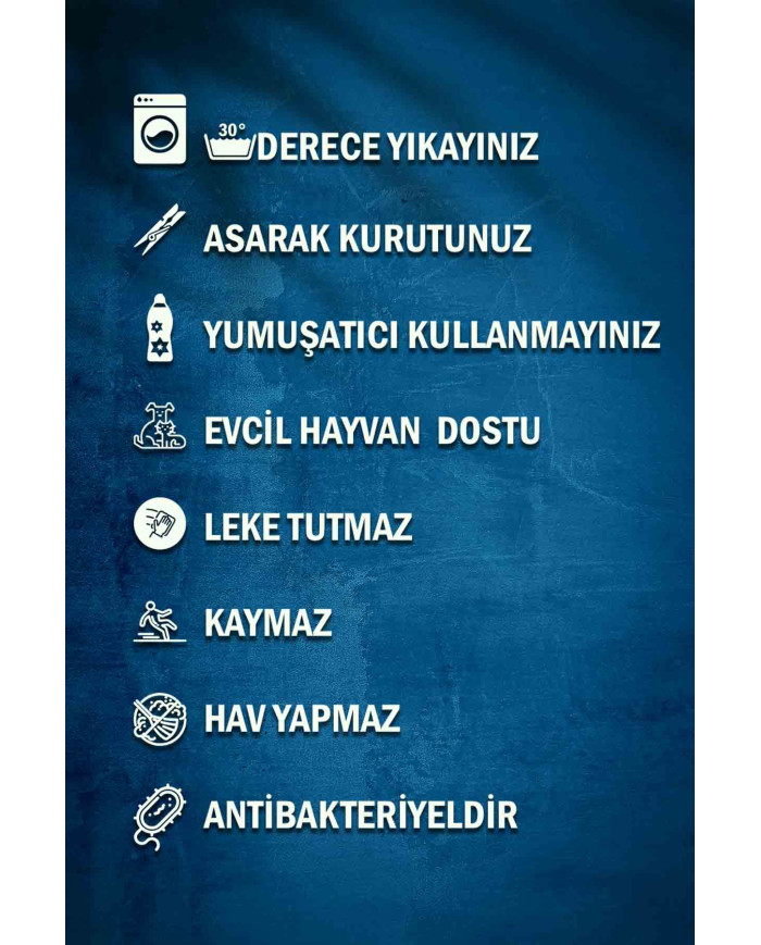 Anelia Patchwork Kadife Pamuk Tabanlı Yıkanabilen Kaymaz Antibakteriyel Salon Halısı