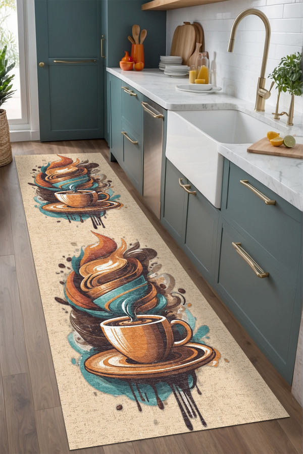 Alese Modern Kadife Yıkanabilir Kaymaz Pamuk Tabanlı Antibakteriyel Yolluk