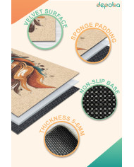 Alese Modern Kadife Yıkanabilir Kaymaz Pamuk Tabanlı Antibakteriyel Yolluk