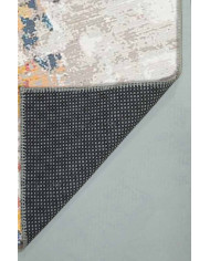 Laray Modern Kadife Desenli Pamuk Tabanlı Yıkanabilen Kaydırmaz Antibakteriyel Yuvarlak Salon Halısı