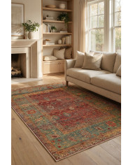 Rubby Modern Kadife Yıkanabilir Kaymaz Pamuk Tabanlı Antibakteriyel Salon Halısı