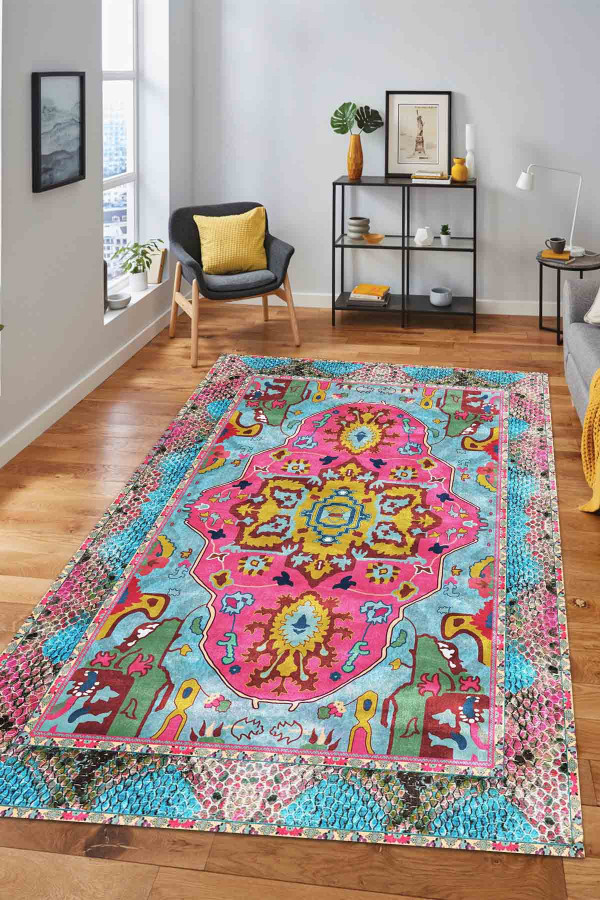 Podmir Kadife Pamuk Tabanlı Yıkanabilen Kaydırmaz Antibakteriyel Salon Halısı