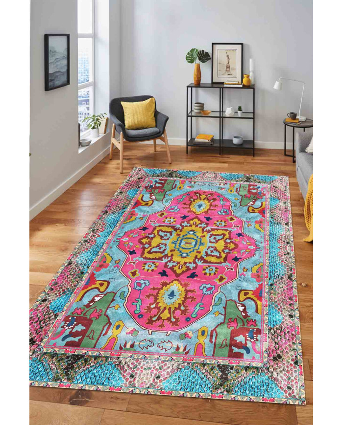 Podmir Kadife Pamuk Tabanlı Yıkanabilen Kaydırmaz Antibakteriyel Salon Halısı