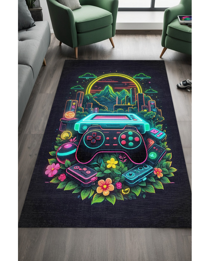 Tant Oyuncu Odası Halısı Şönil Dijital Baskılı Kaymaz Taban Yıkanabilir Salon Halısı