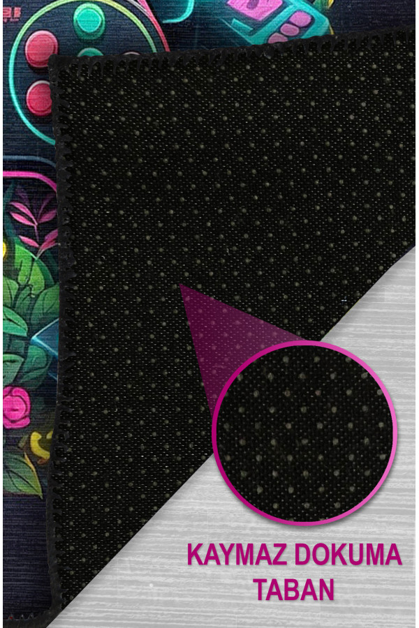 Tant Oyuncu Odası Halısı Şönil Dijital Baskılı Kaymaz Taban Yıkanabilir Salon Halısı