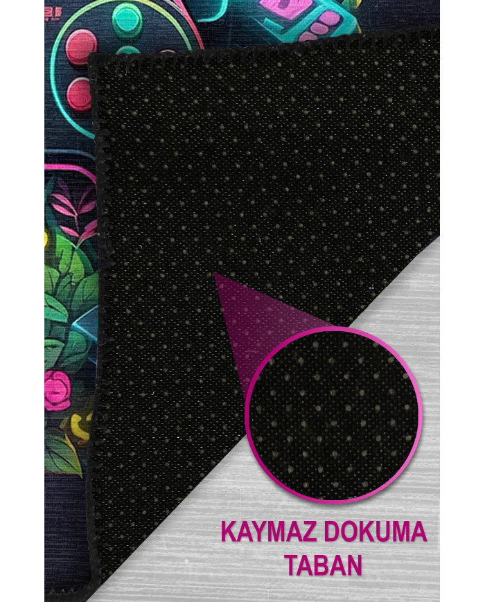 Tant Oyuncu Odası Halısı Şönil Dijital Baskılı Kaymaz Taban Yıkanabilir Salon Halısı