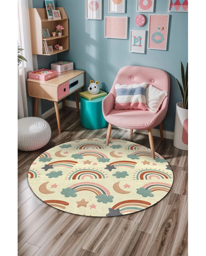 Baby Kadife Antibakteriyel Yıkanabilir Kaymaz Pamuk Tabanlı Çocuk Halısı