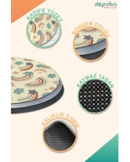 Baby Kadife Antibakteriyel Yıkanabilir Kaymaz Pamuk Tabanlı Çocuk Halısı