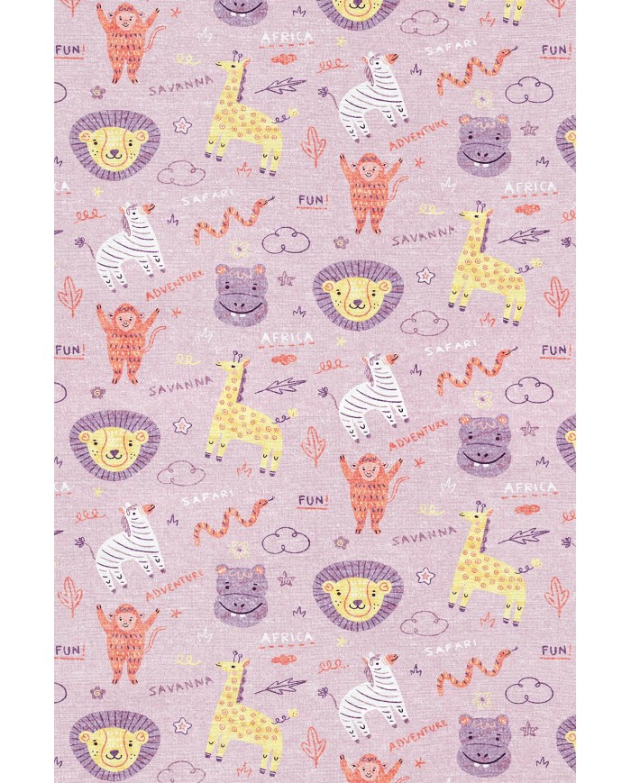 Girono Kadife Antibakteriyel Yıkanabilir Kaymaz Pamuk Tabanlı Çocuk Halısı