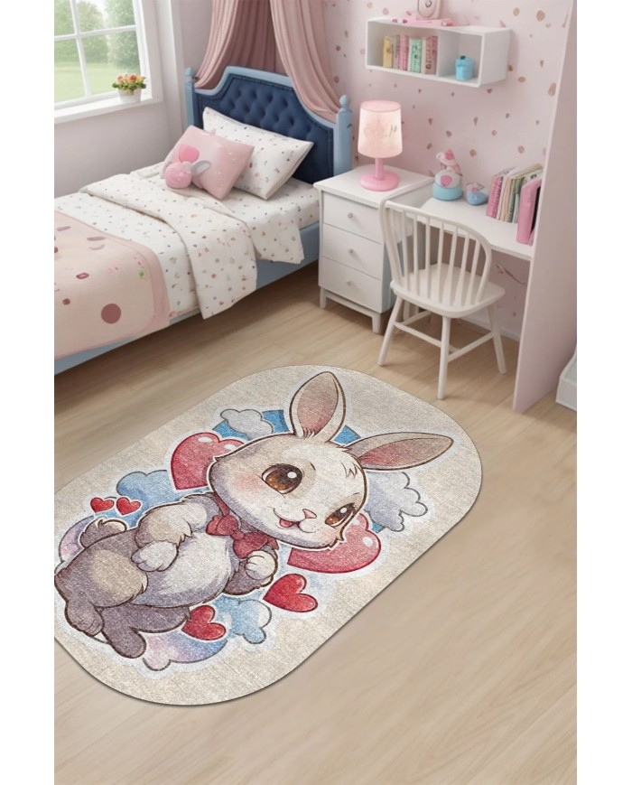 Haiko Kadife Antibakteriyel Yıkanabilir Kaymaz Pamuk Tabanlı Çocuk Halısı