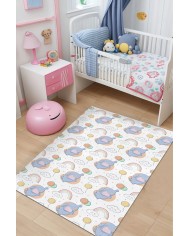 Leana Kadife Antibakteriyel Yıkanabilir Kaymaz Pamuk Tabanlı Çocuk Halısı