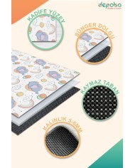 Leana Kadife Antibakteriyel Yıkanabilir Kaymaz Pamuk Tabanlı Çocuk Halısı