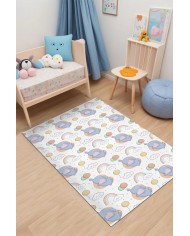 Leana Kadife Antibakteriyel Yıkanabilir Kaymaz Pamuk Tabanlı Çocuk Halısı