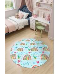 Leshan Kadife Antibakteriyel Yıkanabilir Kaymaz Pamuk Tabanlı Çocuk Halısı