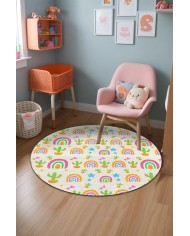 Lucela Kadife Antibakteriyel Yıkanabilir Kaymaz Pamuk Tabanlı Çocuk Halısı