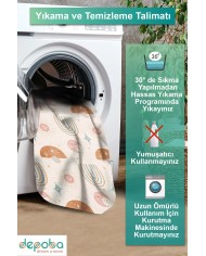 Lugo Kadife Antibakteriyel Yıkanabilir Kaymaz Pamuk Tabanlı Çocuk Halısı