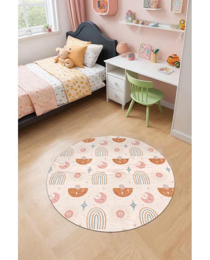 Lugo Kadife Antibakteriyel Yıkanabilir Kaymaz Pamuk Tabanlı Çocuk Halısı
