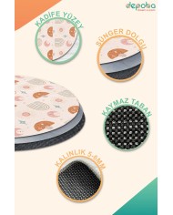 Lugo Kadife Antibakteriyel Yıkanabilir Kaymaz Pamuk Tabanlı Çocuk Halısı