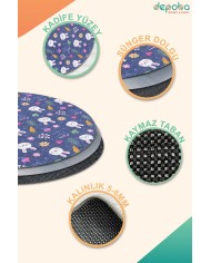 Madrid Kadife Antibakteriyel Yıkanabilir Kaymaz Pamuk Tabanlı Çocuk Halısı