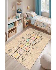 Selan Kadife Antibakteriyel Yıkanabilir Kaymaz Pamuk Tabanlı Çocuk Halısı