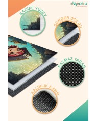 Zona Kadife Antibakteriyel Yıkanabilir Kaymaz Pamuk Tabanlı Çocuk Halısı