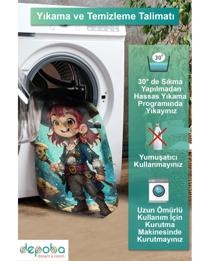 Zona Kadife Antibakteriyel Yıkanabilir Kaymaz Pamuk Tabanlı Çocuk Halısı