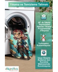 Zona Kadife Antibakteriyel Yıkanabilir Kaymaz Pamuk Tabanlı Çocuk Halısı